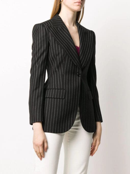 Dolce & Gabbana  pinstriped single button blazer - Image 3