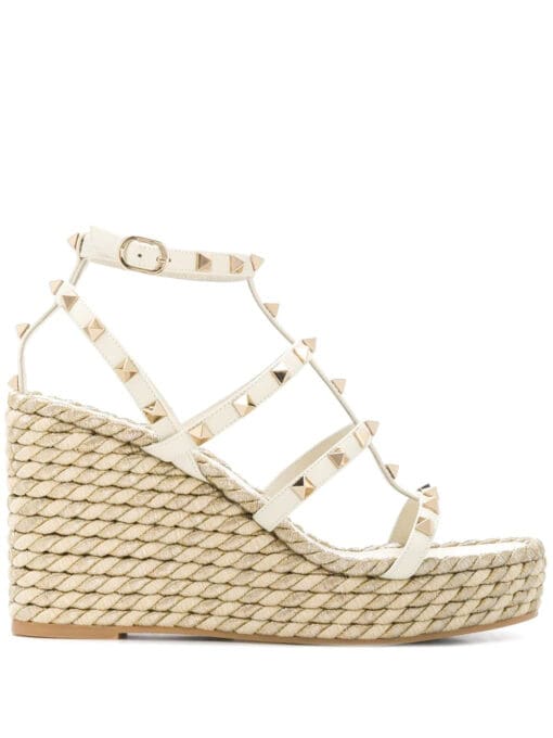 Valentino Garavani  95mm rockstud-embelished wedge sandals