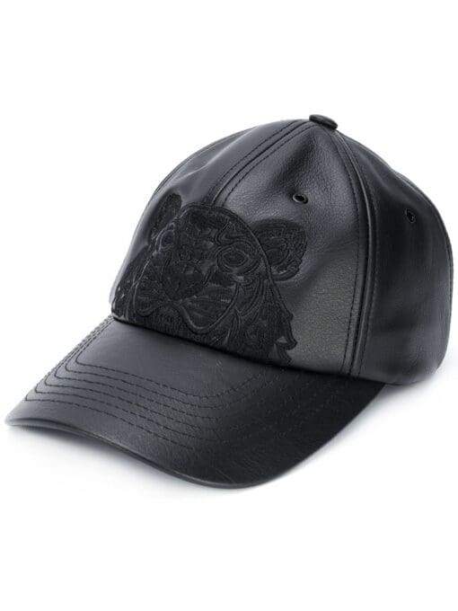 Kenzo  Tiger motif leather cap