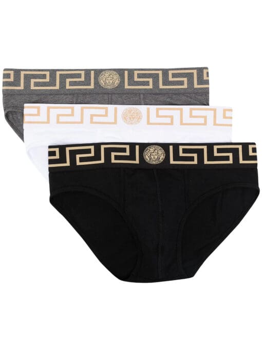 Versace  Greca-print cotton briefs set