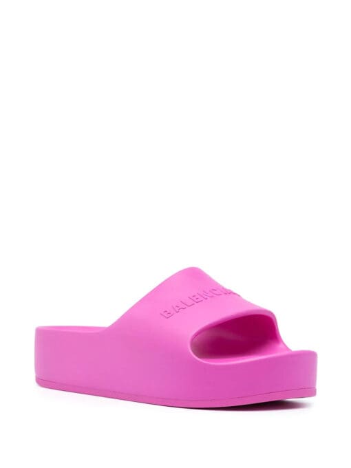 Balenciaga  logo-debossed flatform slides - Image 2