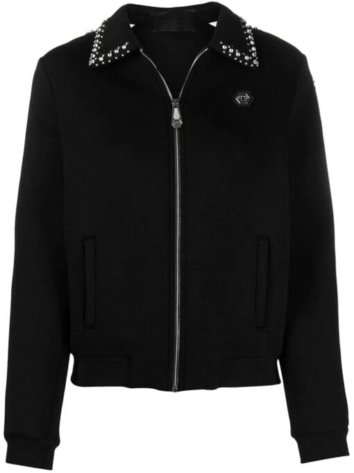 Philipp Plein  logo zipped bomber jacket