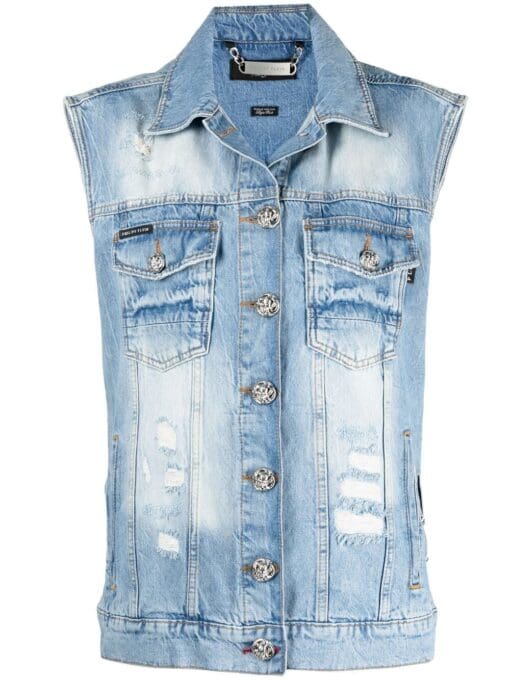 Philipp Plein  logo patch denim vest