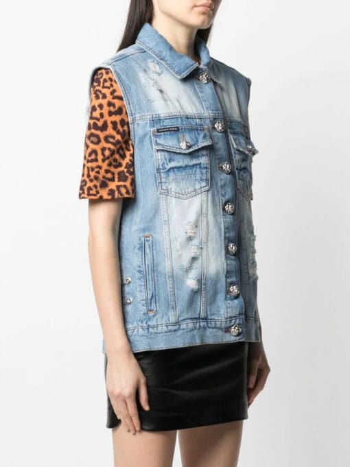 Philipp Plein  logo patch denim vest - Image 3