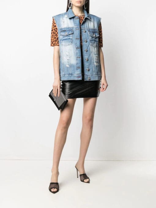 Philipp Plein  logo patch denim vest - Image 2