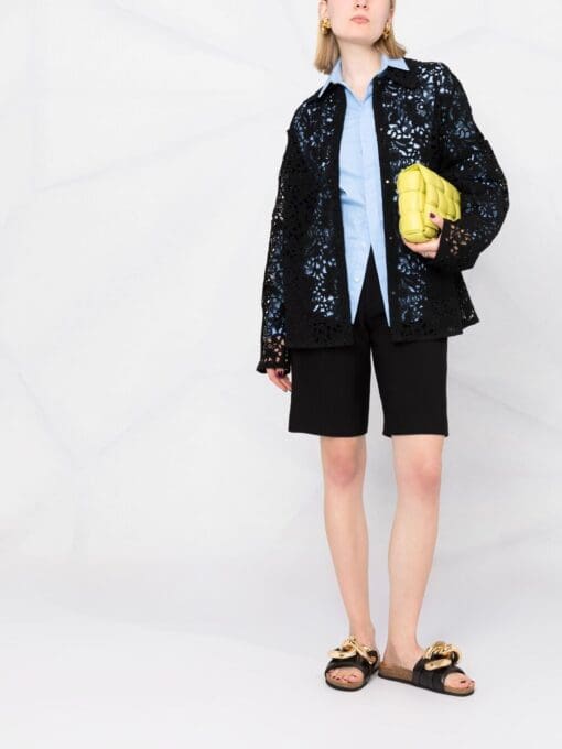 Valentino  floral-lace shirt jacket - Image 2