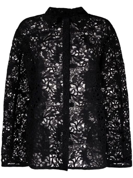 Valentino  floral-lace shirt jacket