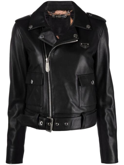 Philipp Plein  leather biker jacket