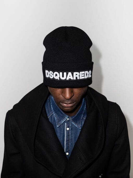 Dsquared2  embroidered logo patch beanie - Image 2