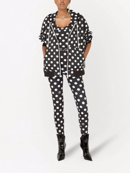 Dolce & Gabbana  polka dot-print oversized track jacket - Image 2