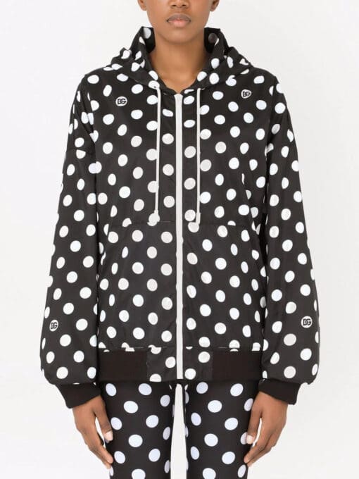 Dolce & Gabbana  polka dot-print oversized track jacket - Image 3