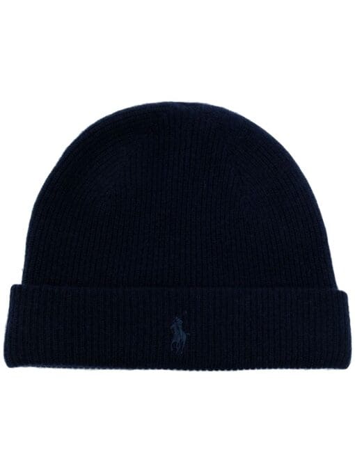 Polo Ralph Lauren  Polo logo-embroidered ribbed beanie hat