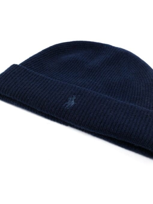 Polo Ralph Lauren  Polo logo-embroidered ribbed beanie hat - Image 2