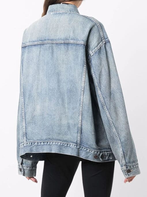 Balenciaga  oversized washed denim jacket - Image 4