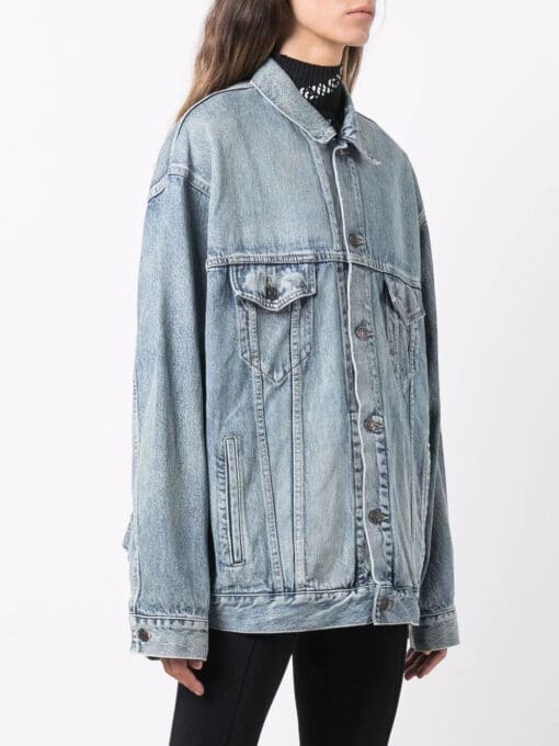 Balenciaga  oversized washed denim jacket - Image 3