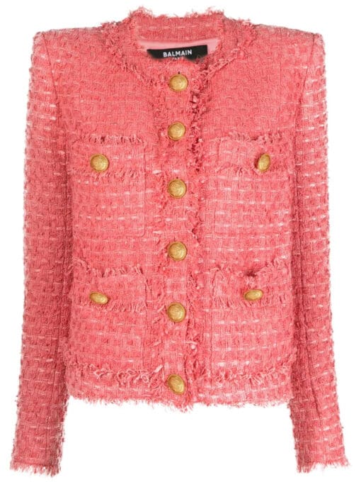 Balmain  collarless tweed jacket