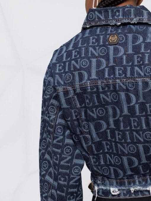 Philipp Plein  logo-print denim jacket - Image 3