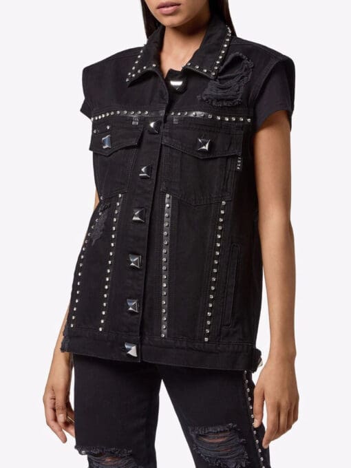 Philipp Plein  studded denim vest - Image 3