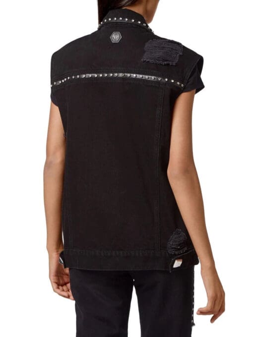 Philipp Plein  studded denim vest - Image 4