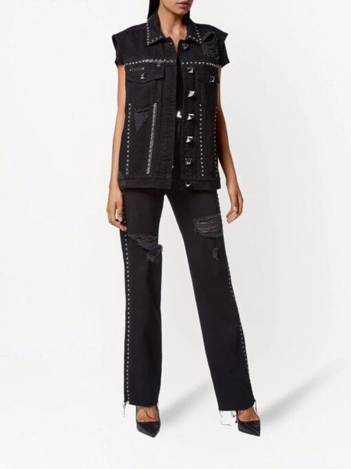 Philipp Plein  studded denim vest - Image 2