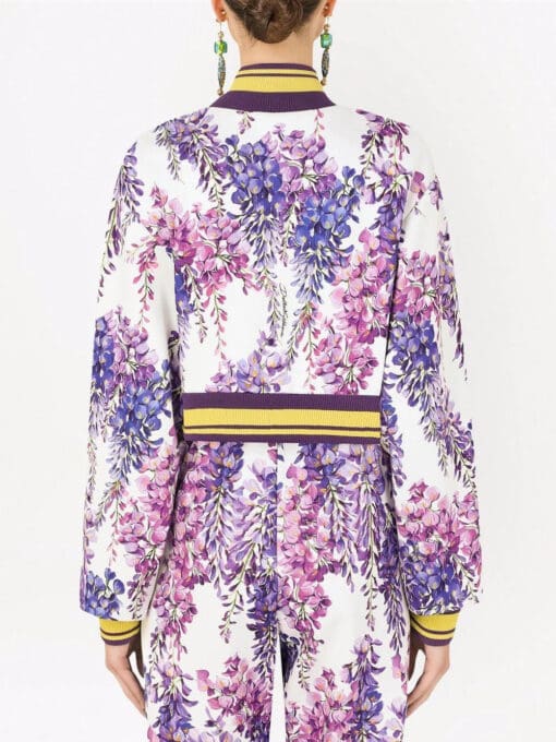 Dolce & Gabbana  floral-print cropped bomber jacket - Image 4