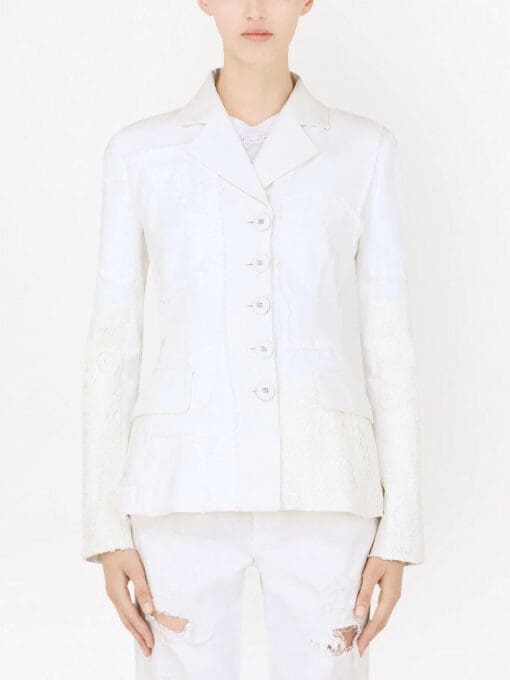 Dolce & Gabbana  lace panelled single-breasted blazer - Image 3