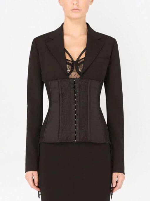 Dolce & Gabbana  tie-detail bodice-panel blazer - Image 3