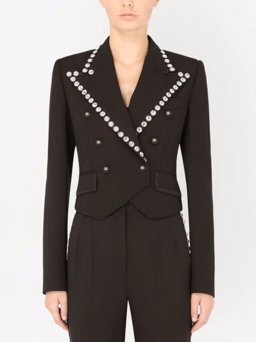 Dolce & Gabbana  studded lapels cropped blazer - Image 3