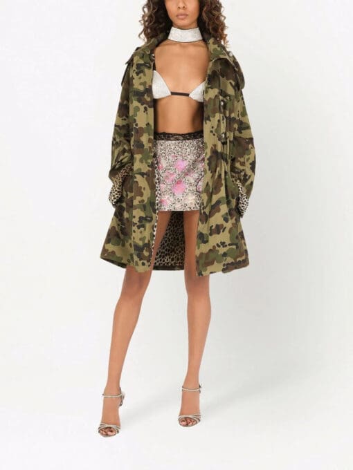 Dolce & Gabbana  leopard-print lined military jacket - Image 2