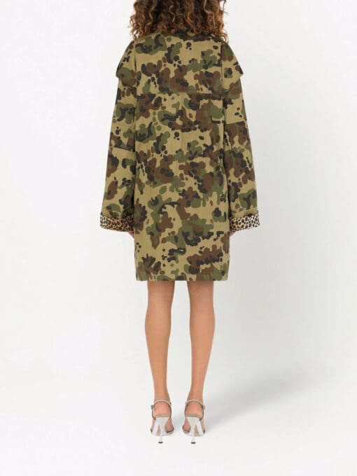 Dolce & Gabbana  leopard-print lined military jacket - Image 4