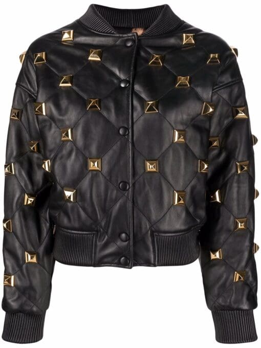 Philipp Plein  studded quilted bomber jacket