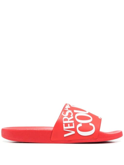 Versace Jeans Couture  diagonal logo flat slides