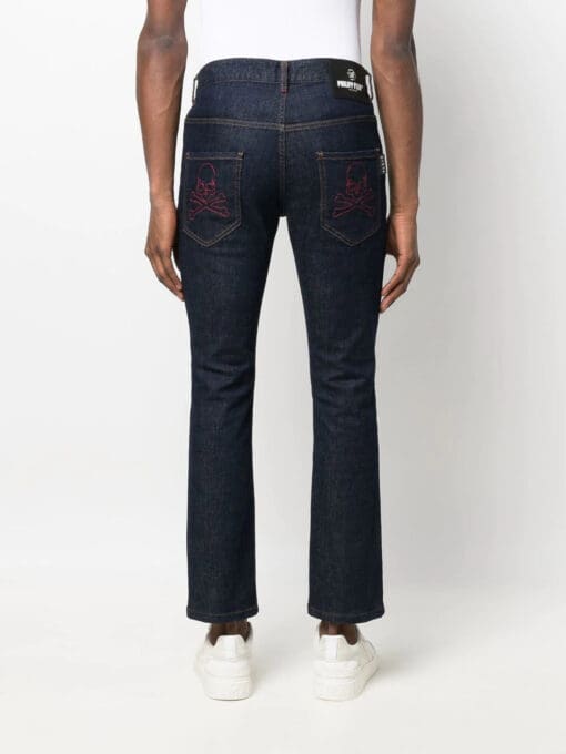 Philipp Plein  skull-embroidered skinny jeans - Image 4