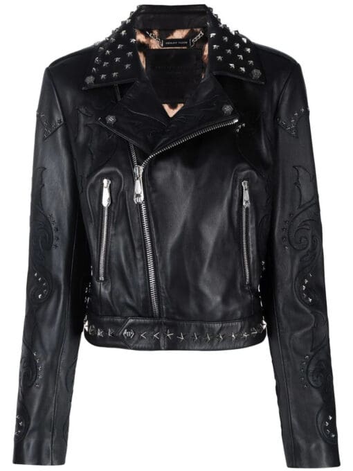 Philipp Plein  studded biker jacket