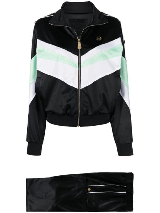 Philipp Plein  logo-embroidered striped tracksuit set