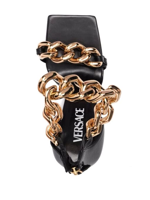 Versace  chain-embellished Medusa sandals - Image 4