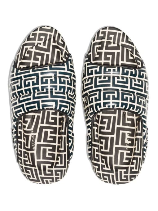 Balmain  B-IT monogram-print slides - Image 4