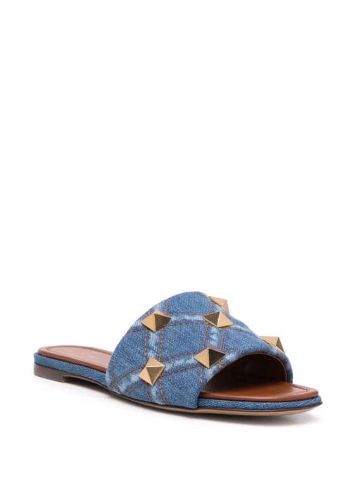 Valentino Garavani  Roman Stud denim slides - Image 2