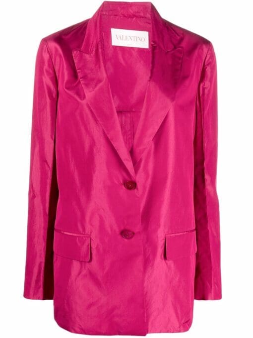 Valentino  crinkled-effect single-breasted silk blazer