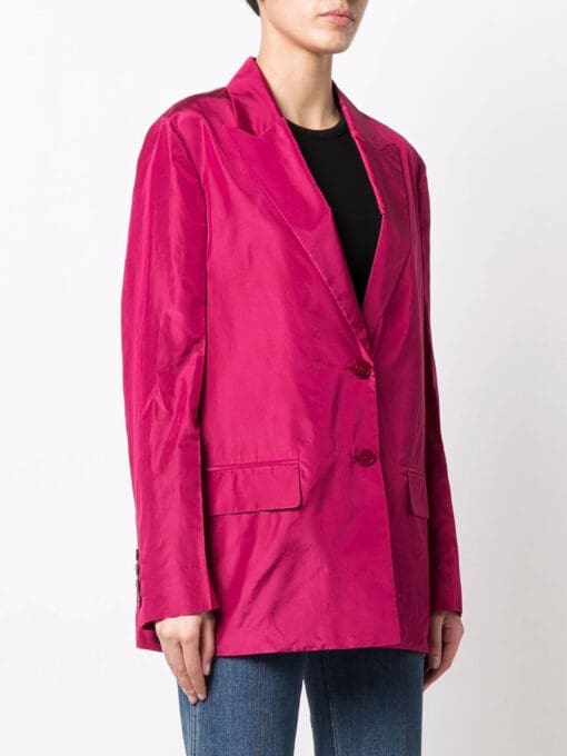 Valentino  crinkled-effect single-breasted silk blazer - Image 3