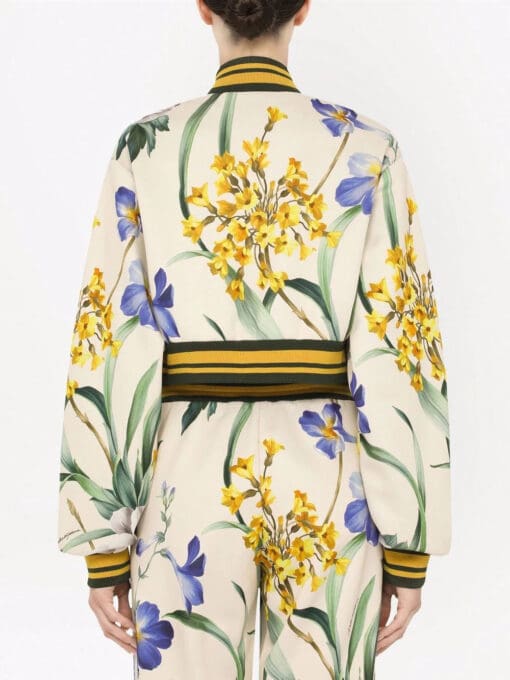 Dolce & Gabbana  floral-print jersey bomber jacket - Image 4