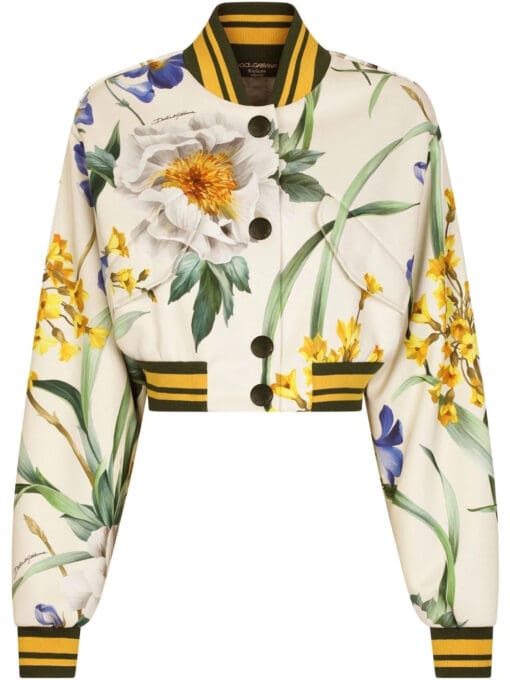 Dolce & Gabbana  floral-print jersey bomber jacket