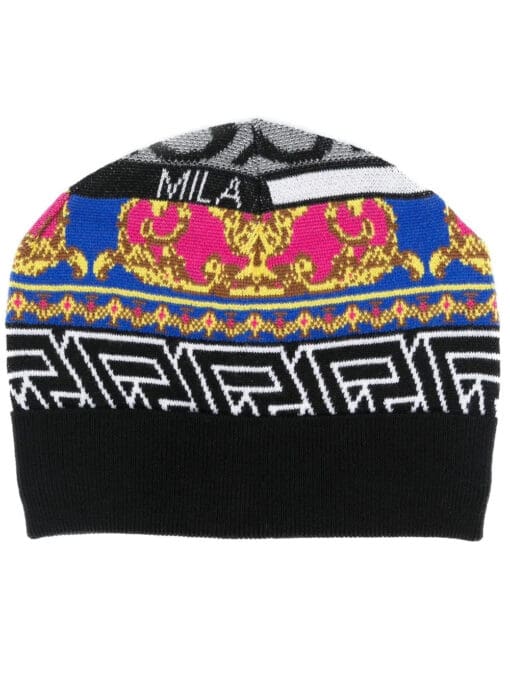 Versace  greca-detail knit beanie