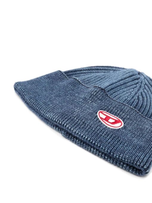 Diesel  ribbed-knit logo-patch beanie - Image 2