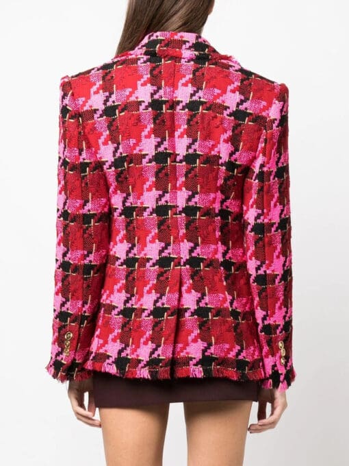 Versace  oversize-houndstooth single-breasted blazer - Image 4