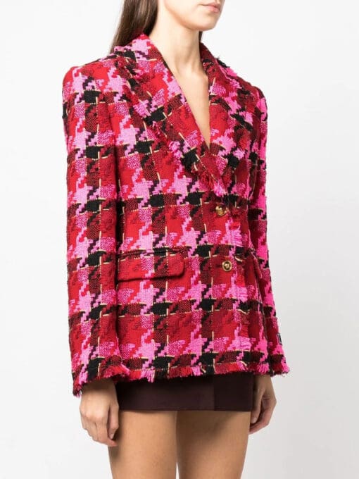 Versace  oversize-houndstooth single-breasted blazer - Image 3