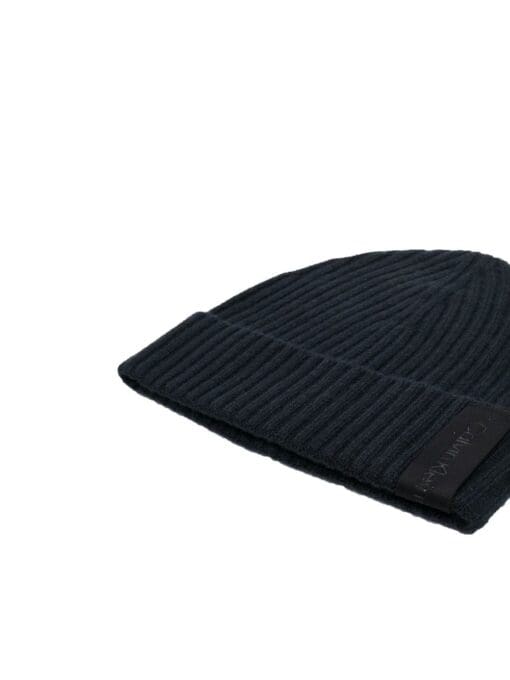 Calvin Klein  ribbed-knit logo-patch beanie - Image 2