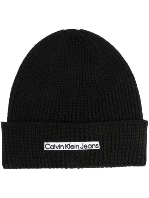 Calvin Klein  Institutional-patch knit beanie