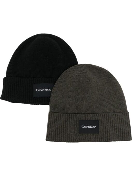 Calvin Klein  two-pack logo-patch beanies