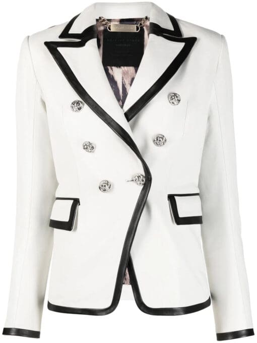 Philipp Plein  two-tone leather blazer